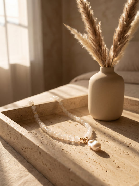 Royal Quartz In Baroque Pearl Necklace