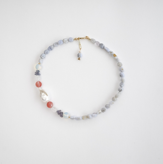 Chalcedony Graceful In Baroque Pearl Necklace