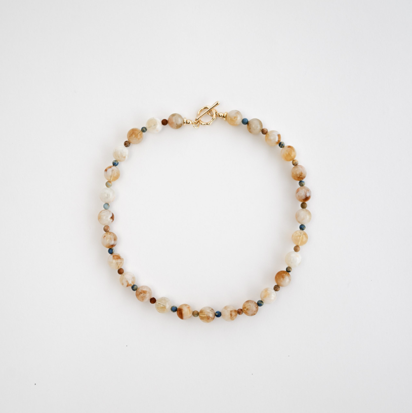 Citrine Sunset T Bar Necklace