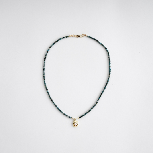 Gold Filled Pearl Charm Apatite Necklace
