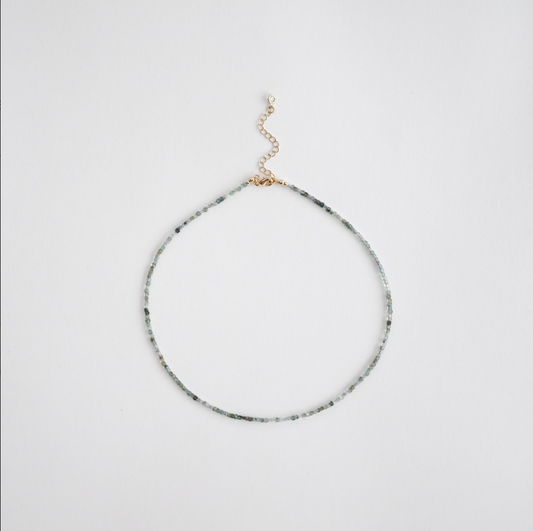 Mini Cube Aquamarine Necklace