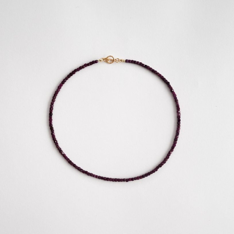 Mini Cube Ruby Necklace