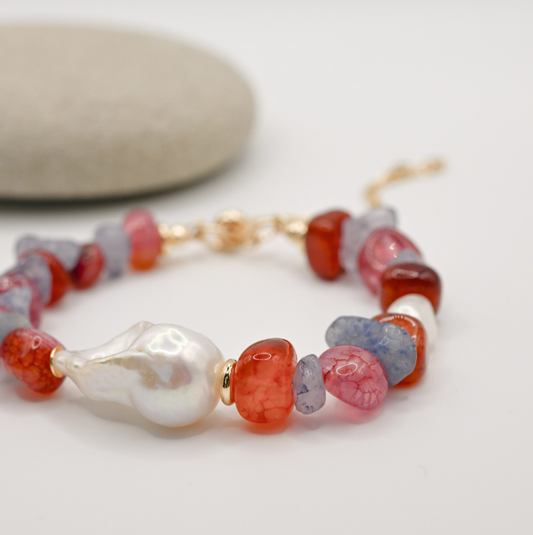 Rose Sky In Baroque Pearl Bracelet