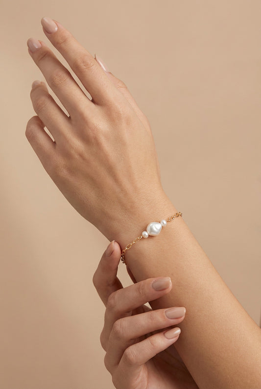 Gold Filled Trio Pearl Bracelet