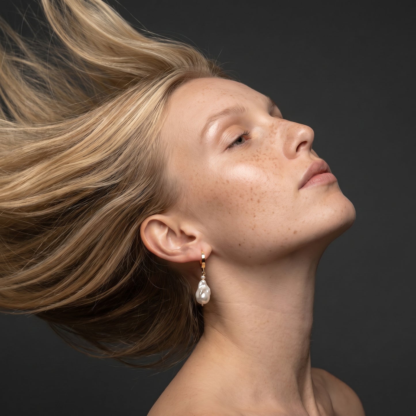 Echo Baroque Pearl Hoop Earrings