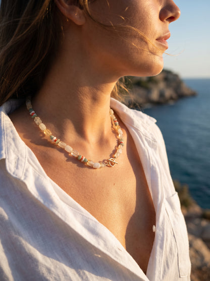 Citrine Glow T Bar Necklace