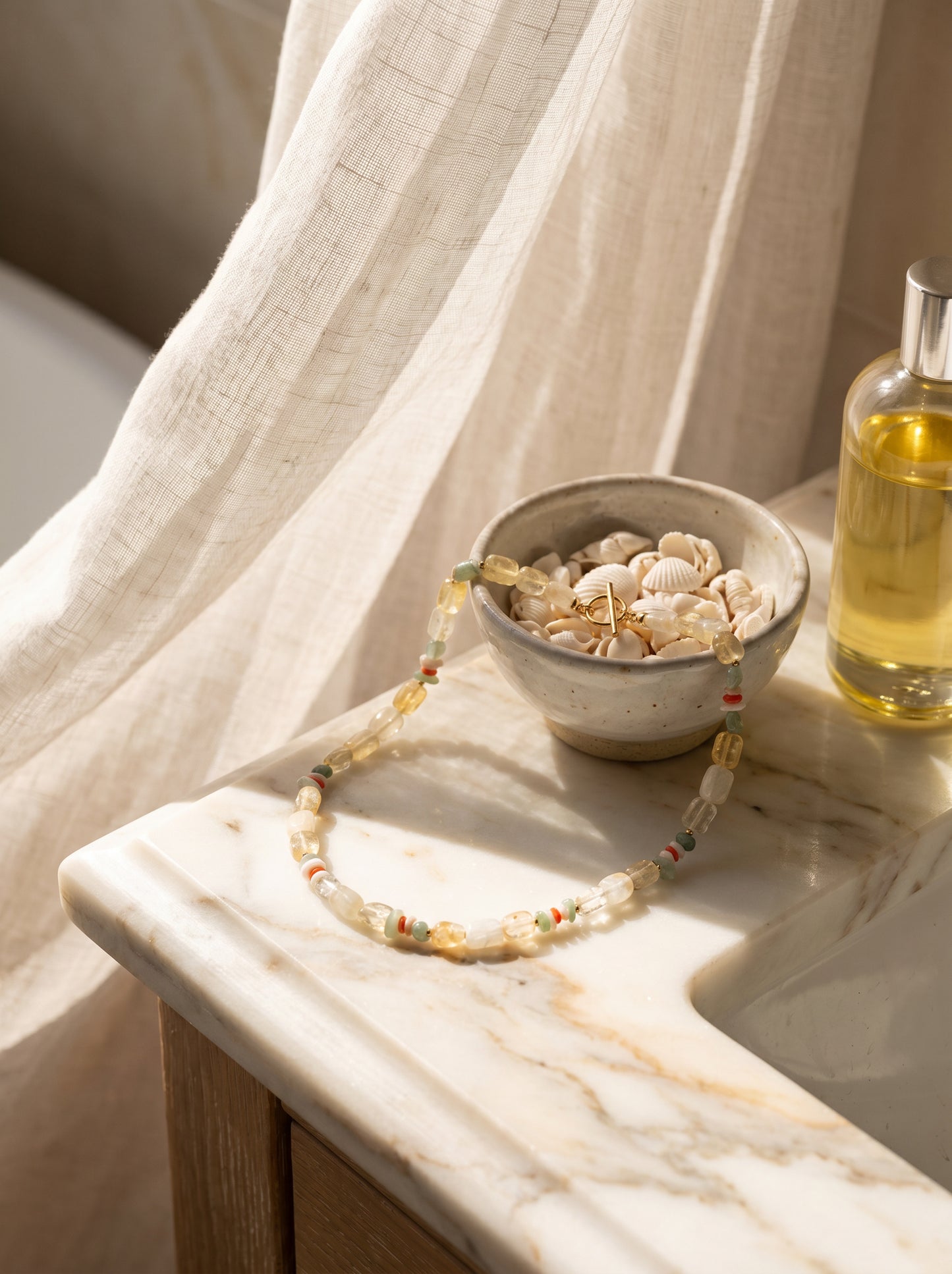 Citrine Glow T Bar Necklace