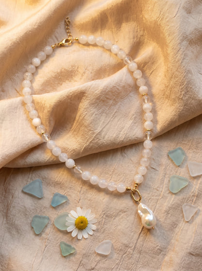 Royal Quartz In Baroque Pearl Necklace