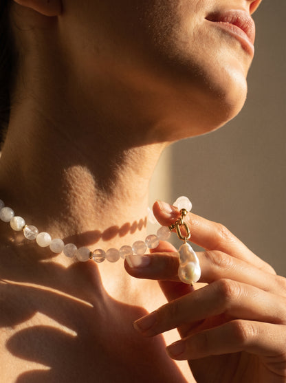 Royal Quartz In Baroque Pearl Necklace