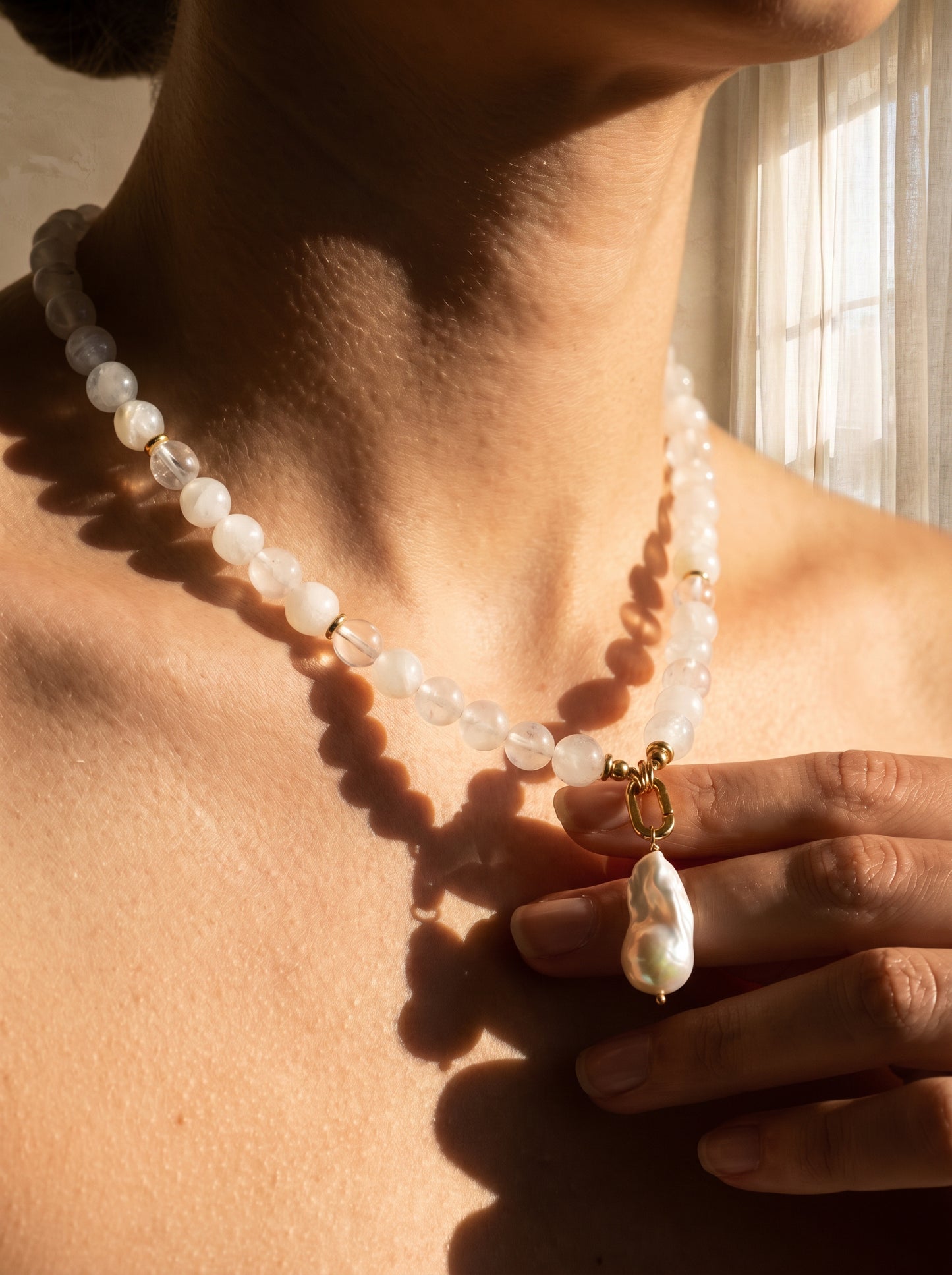 Royal Quartz In Baroque Pearl Necklace