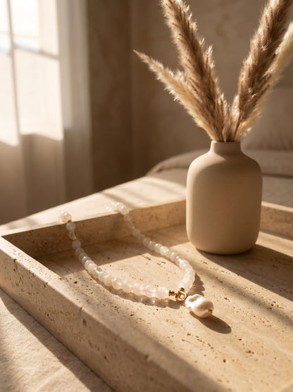Royal Quartz In Baroque Pearl Necklace