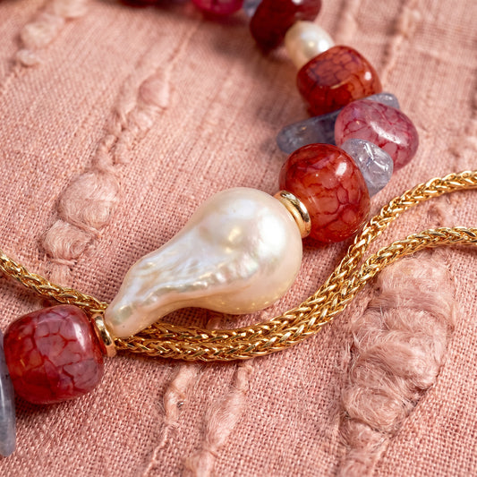 Rose Sky In Baroque Pearl Bracelet