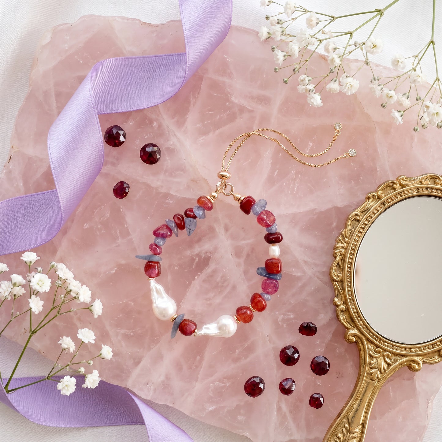 Rose Sky In Baroque Pearl Bracelet