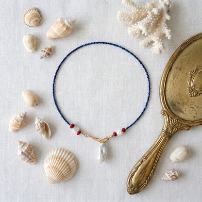 Lapis Lazuli Eternal Night In Baroque Necklace