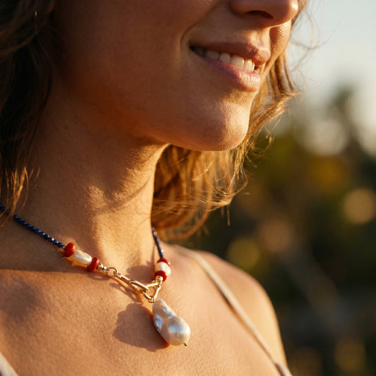 Lapis Lazuli Eternal Night In Baroque Necklace