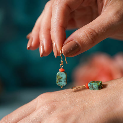 Turquoise Wave Drop Earrings