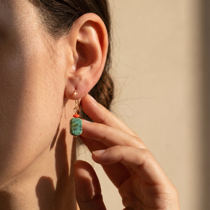 Turquoise Wave Drop Earrings