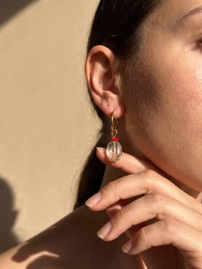 Cherry Glow Hoop Earrings