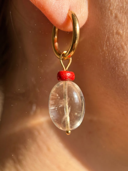 Cherry Glow Hoop Earrings