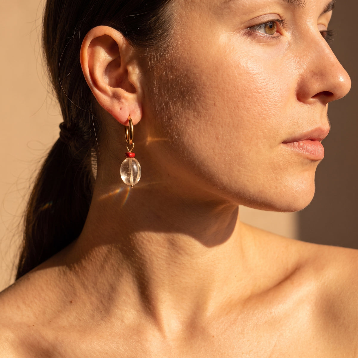 Cherry Glow Hoop Earrings
