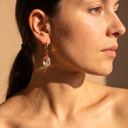 Cherry Glow Hoop Earrings