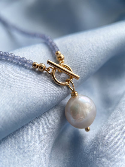 Blue Mist Pearl Necklace