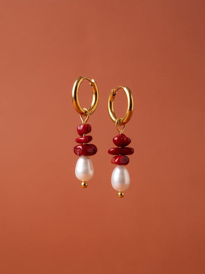 Crimson Pearl Earrings