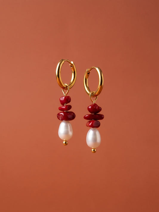 Crimson Pearl Earrings