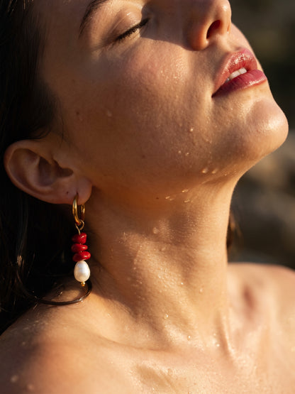 Crimson Pearl Earrings