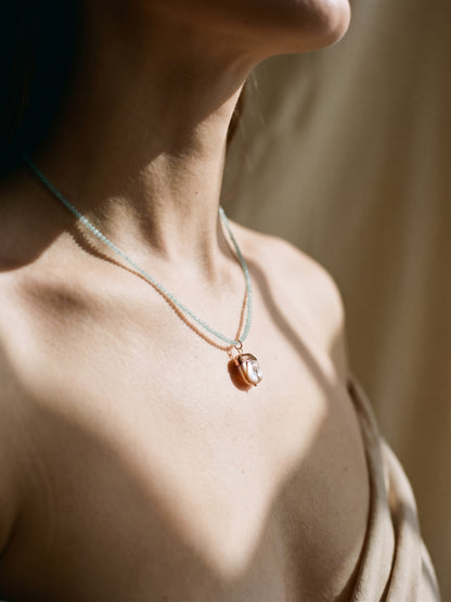 Apatite Pearl Charm Necklace