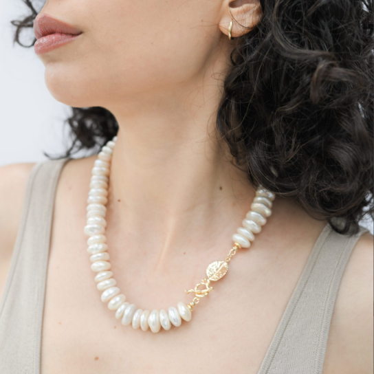 Aura Coin Pearl Necklace