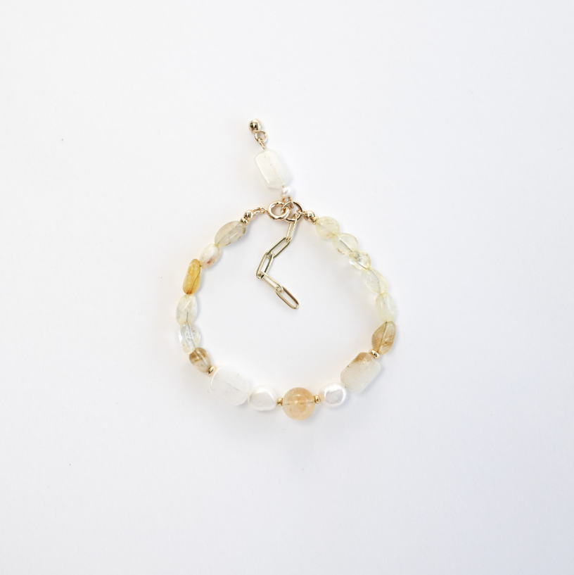 Citrine Solstice In Pearl Bracelet