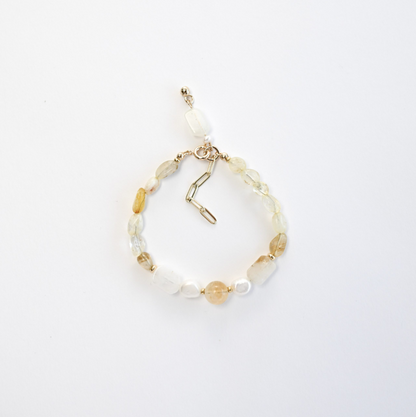 Citrine Solstice In Pearl Bracelet