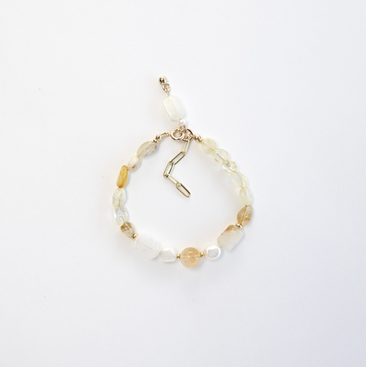 Citrine Solstice In Pearl Bracelet