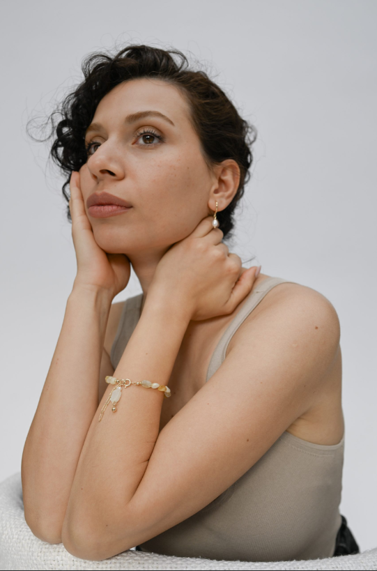 Citrine Solstice In Pearl Bracelet