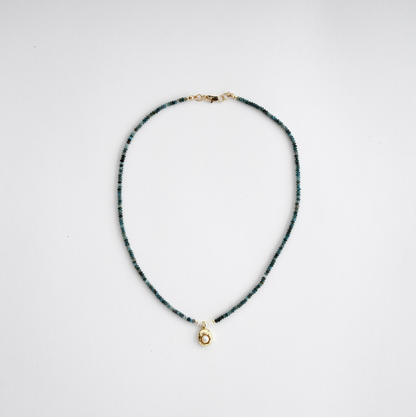 Gold Filled Pearl Charm Apatite Necklace