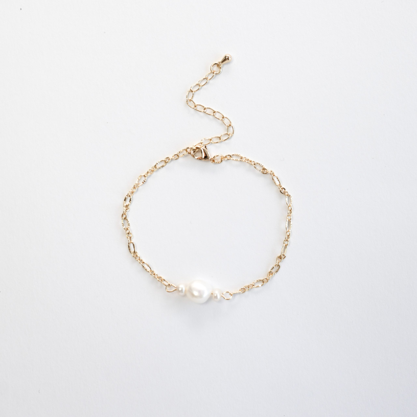 Gold Filled Trio Pearl Bracelet