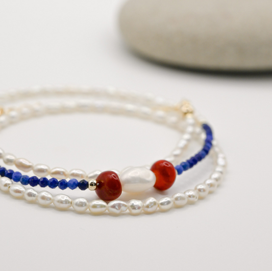 Ivy Lapis Pearl Bracelet
