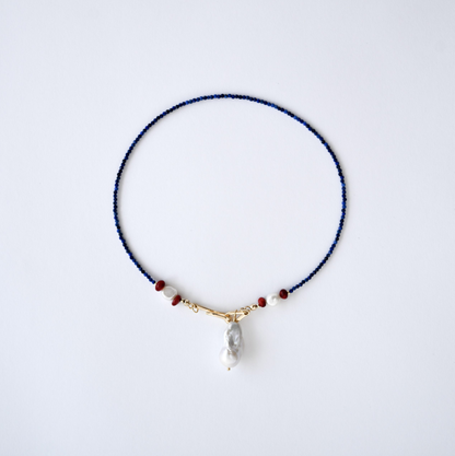Lapis Lazuli Eternal Night In Baroque Necklace