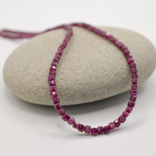 Mini Cube Ruby Necklace