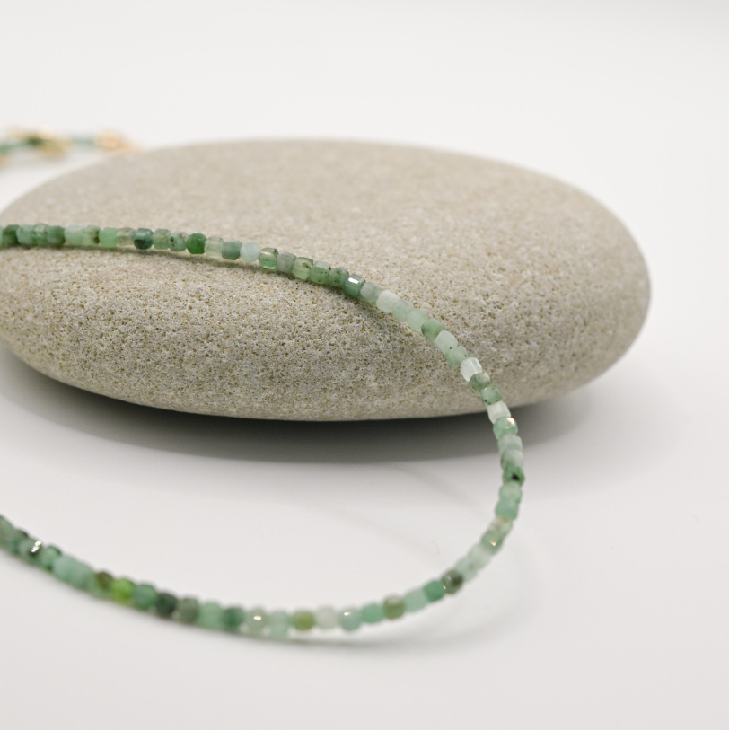 Mini Cube Emerald Necklace