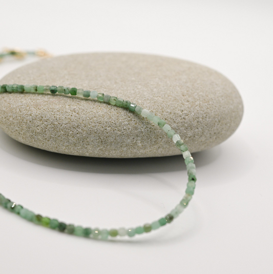 Mini Cube Emerald Necklace
