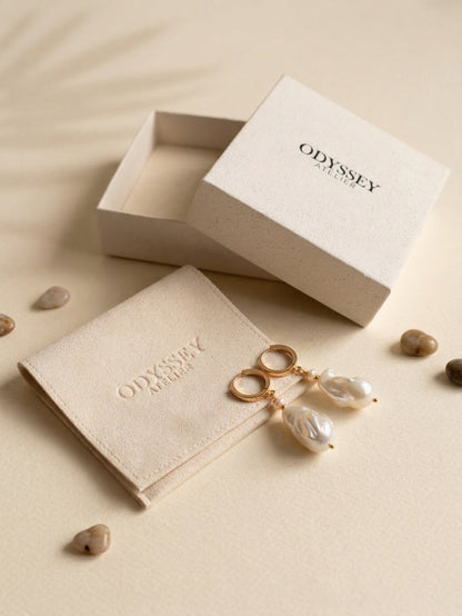 Echo Baroque Pearl Hoop Earrings