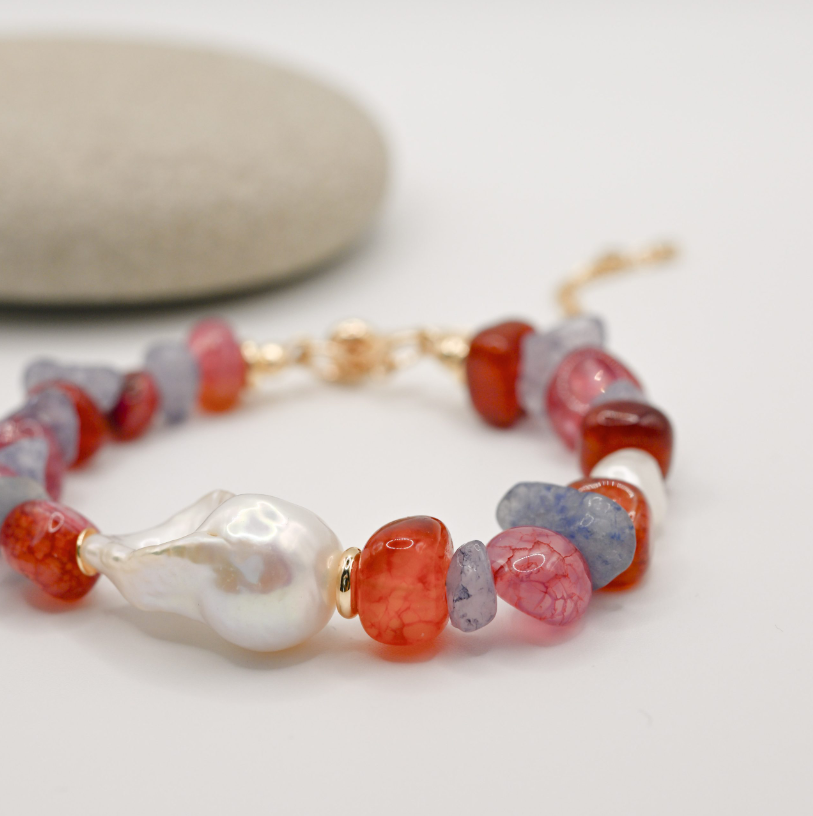 Rose Sky In Baroque Pearl Bracelet