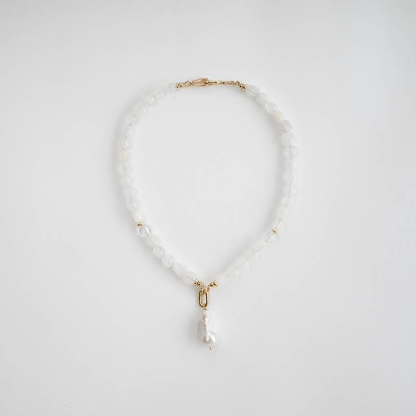 Royal Quartz In Baroque Pearl Necklace