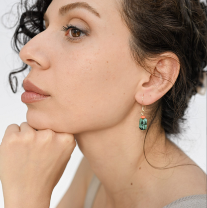 Turquoise Wave Drop Earrings