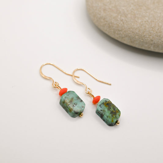 Turquoise Wave Drop Earrings