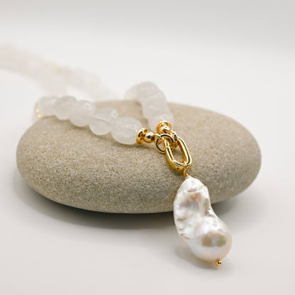 Royal Quartz In Baroque Pearl Necklace